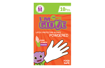 I’M GLOVE Comfort Latex Protection Gloves Powdered (Poly Bag)