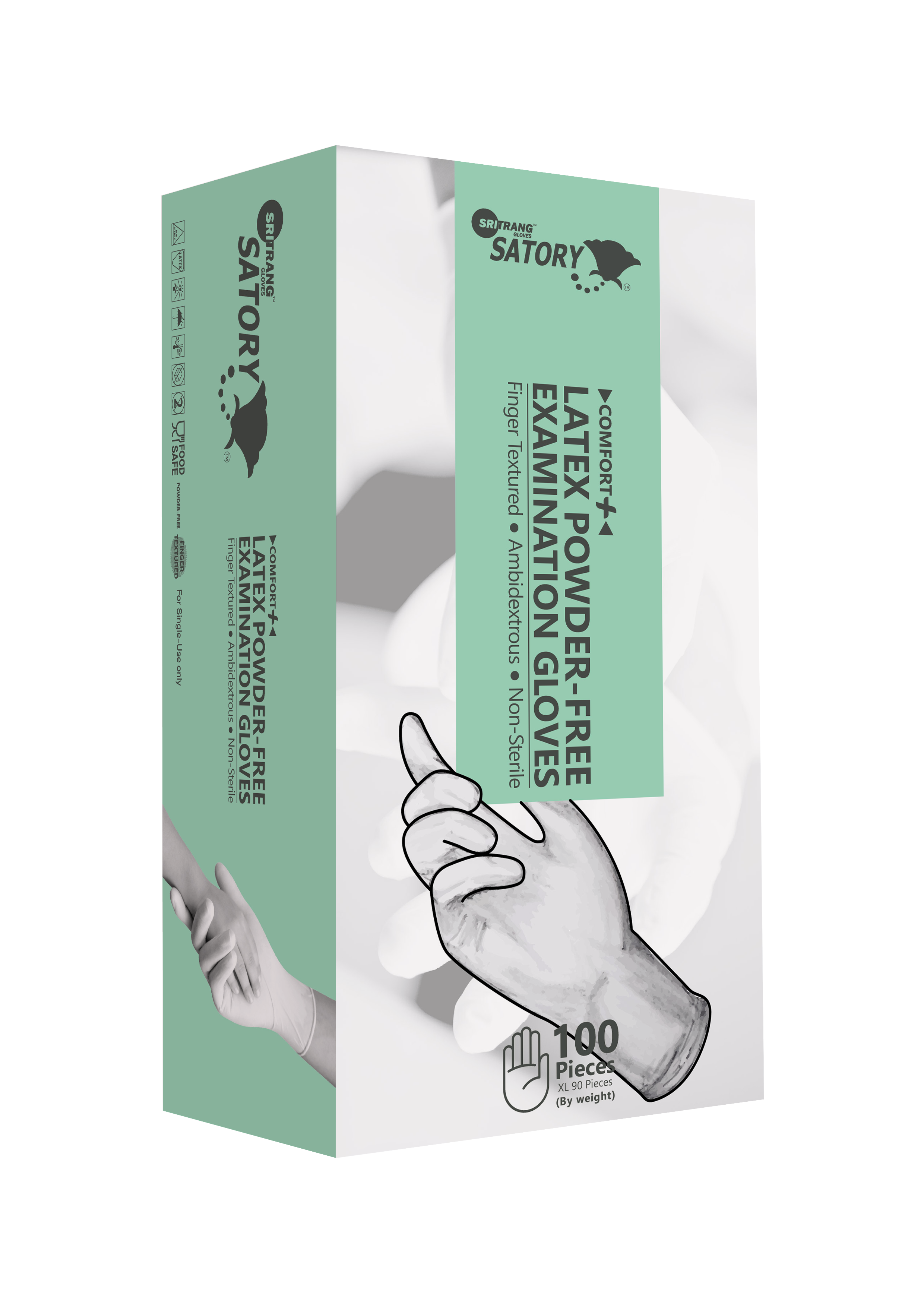 Satory Comfort+ Latex Powder-free Examination Gloves 