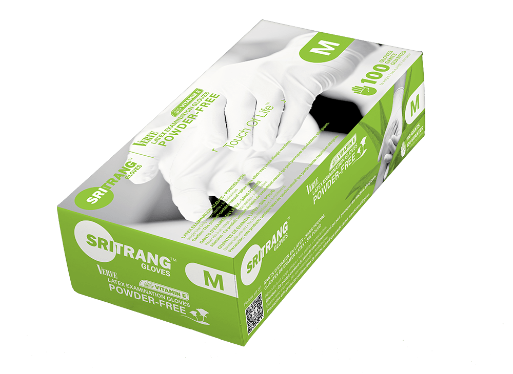 Verve Aloe-Fusion Latex Powder-Free Examination Gloves (Latex White)