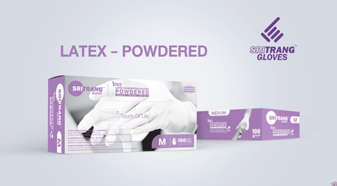 LATEX POWDERED - SRI TRANG GLOVES VERVE EXAMINATION GLOVES