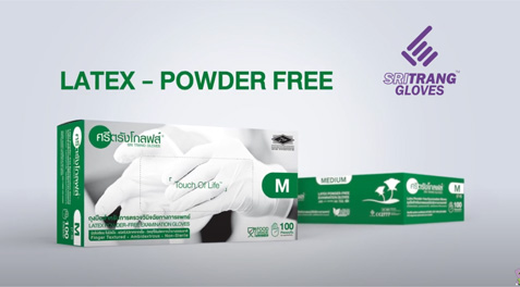 ศรีตรังโกลฟส์ - ถุงมือยางธรรมชาติ แบบไม่มีแป้ง | SRI TRANG GLOVES - LATEX POWDER FREE