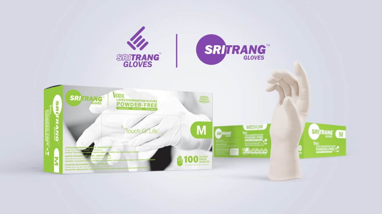 LATEX - POWDER FREE - SRI TRANG GLOVES VERVE EXAMINATION GLOVES